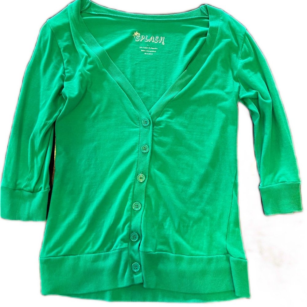 Green Cardigan by Splash - Size L